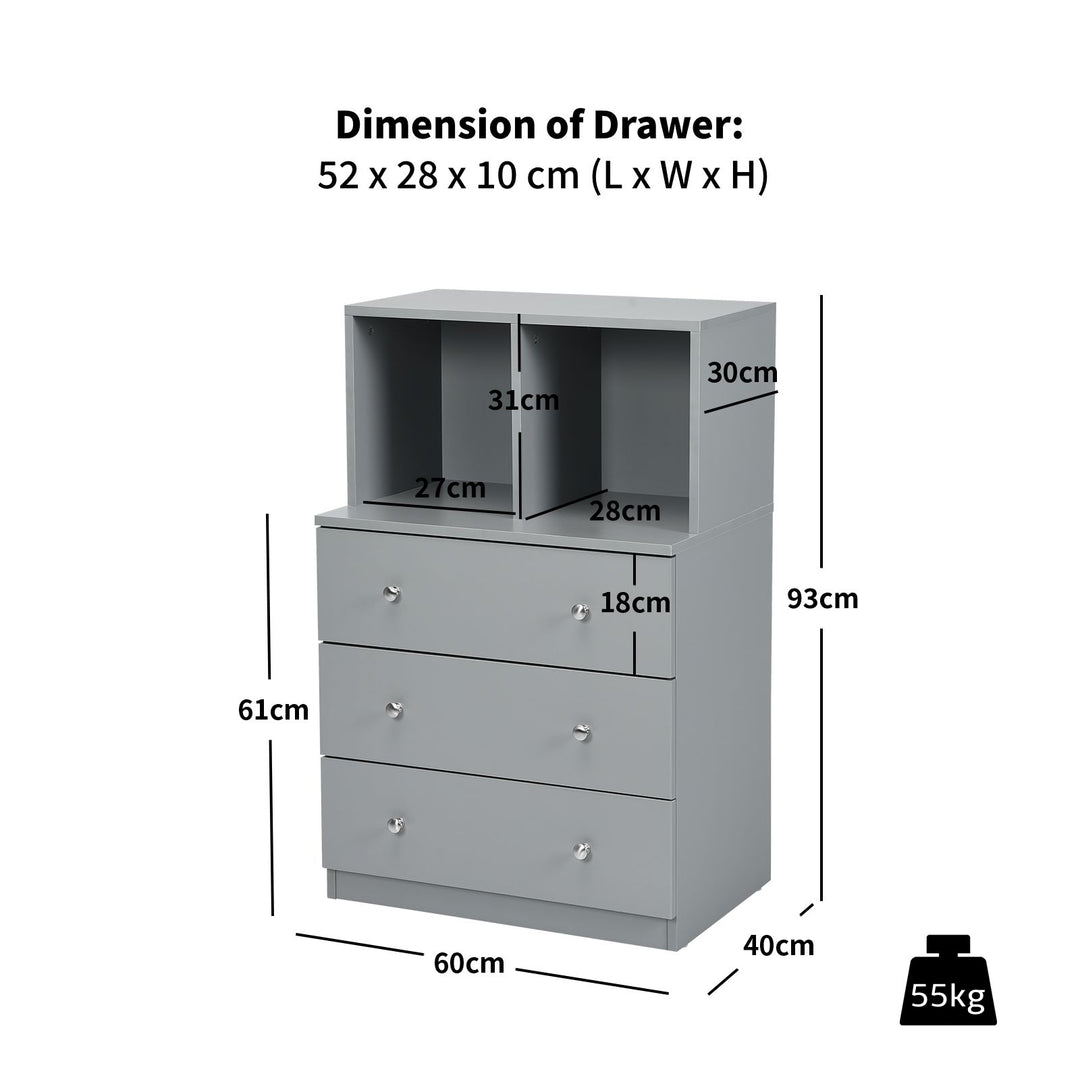 Chest Of Three Drawers With Two Cubbies