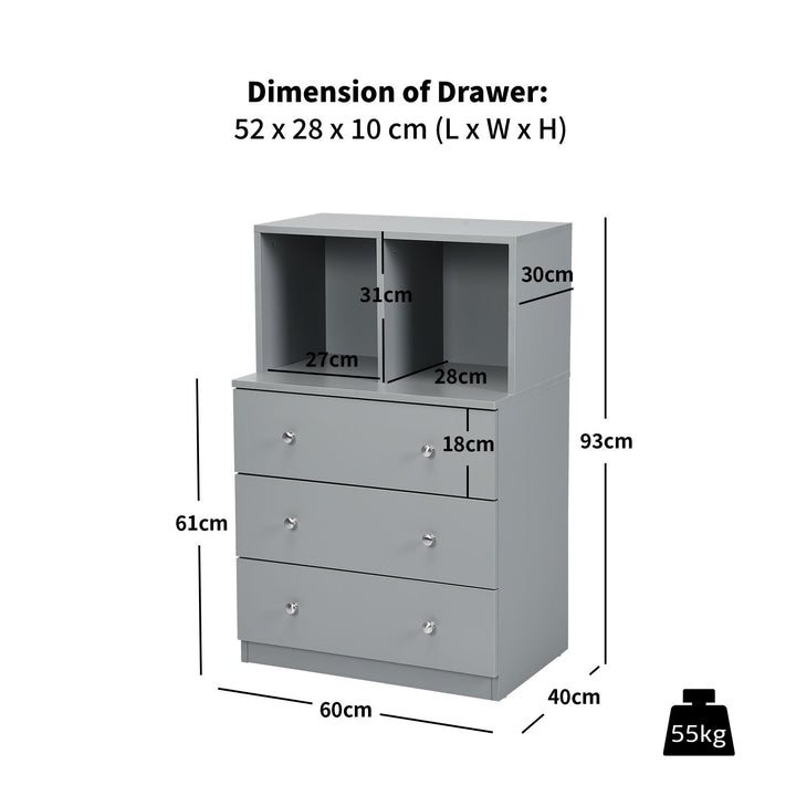 Chest Of Three Drawers With Two Cubbies