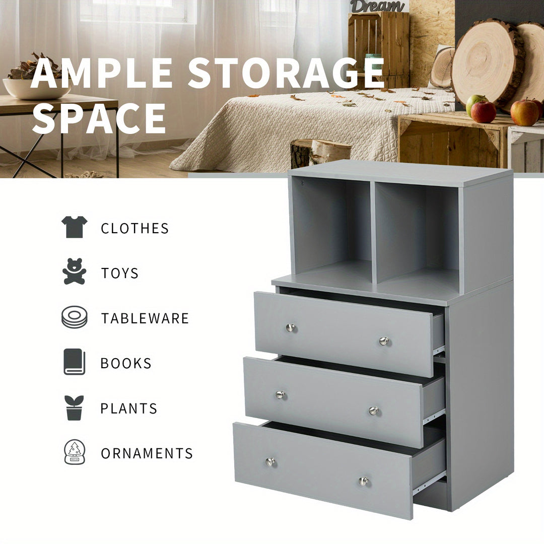 Chest Of Three Drawers With Two Cubbies