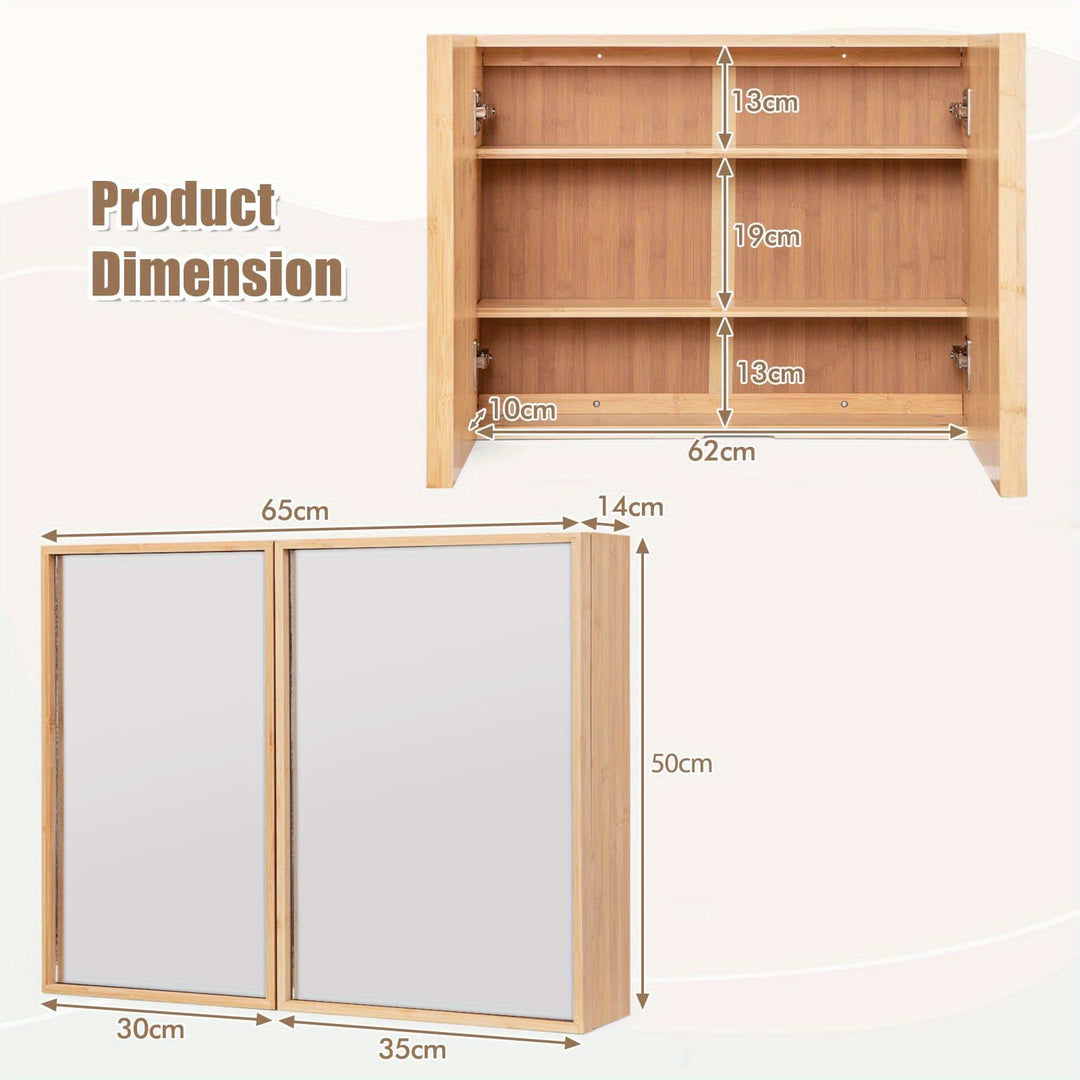 Bathroom Wall Cabinet With Two Mirror Doors