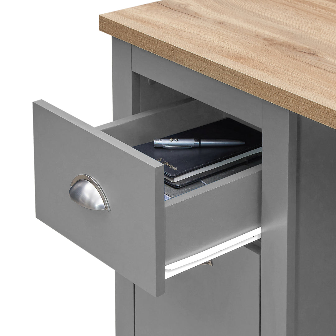 Study Home Office Desk with Four Roomy Drawers and a Filing Drawer