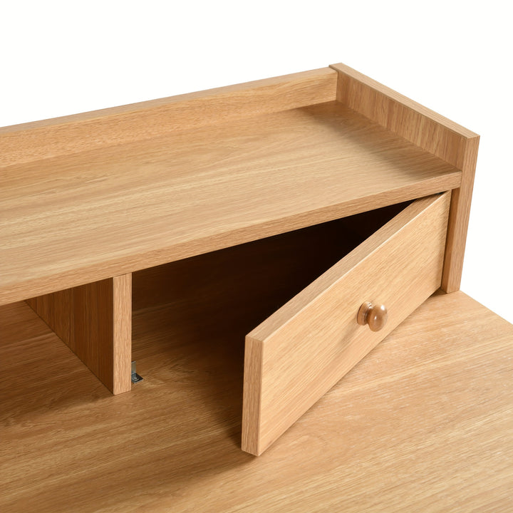 Classic Home Study Wood Grain Desk With Drawers