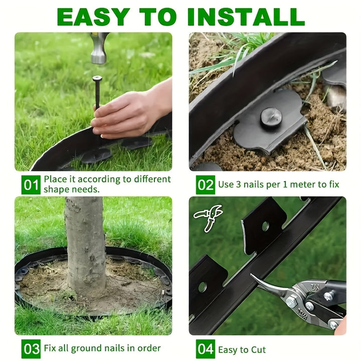 DIY PE Garden Border Fence Kit with 30/15 Strong Fixing Nails
